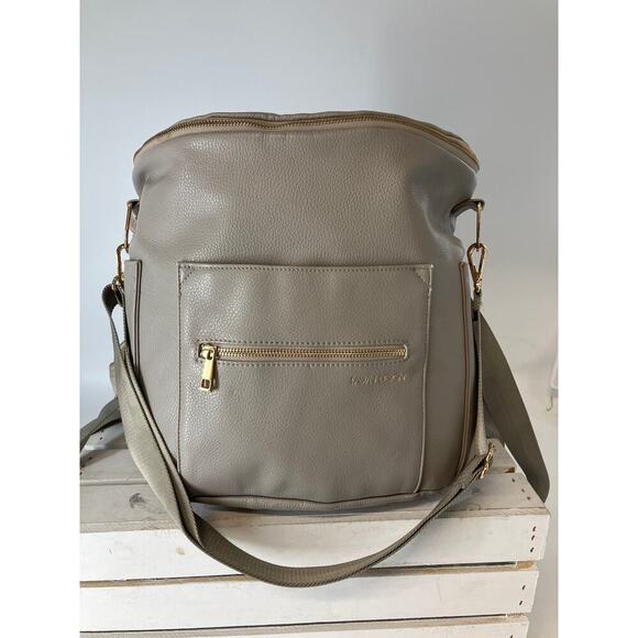 FAWN EXTRA GRAY PU LEATHER SHOULDER TOTE / BACKPACK ASIS - Picture 1 of 16